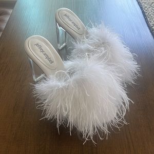 Free People Jeffrey Campbell Feather Daisy Heels in White - size 7